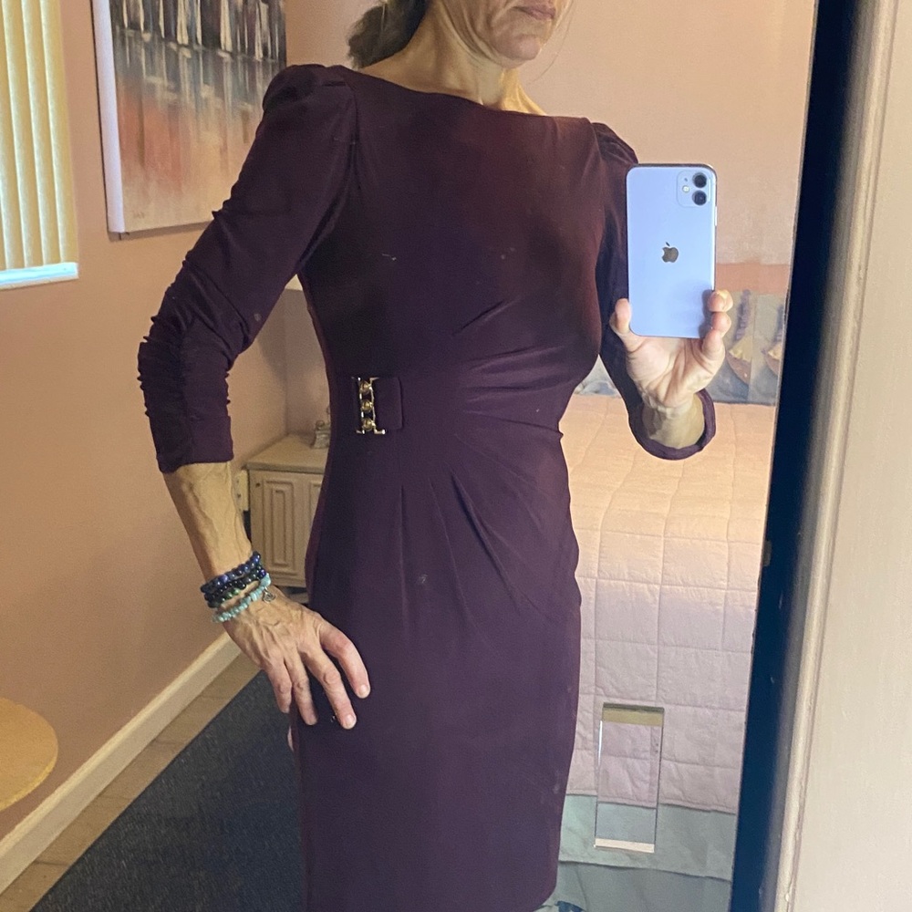 Jessica Howard Plum Long-Sleeve Sheath Dress
